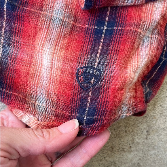 Ariat Youth Red and Blue Plaid Shirt - Picture 8 of 16